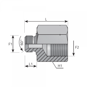 Reducing Adapter metric male – metric female. (ARMFLM)